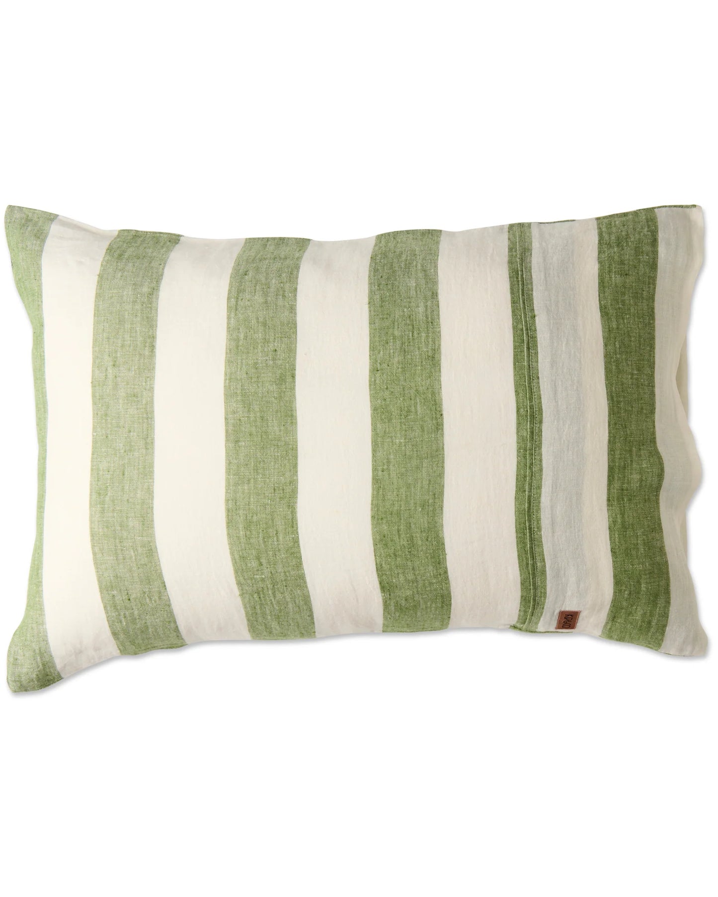 Kip & Co - Moss Stripe Linen Pillowcases 2P Std Set