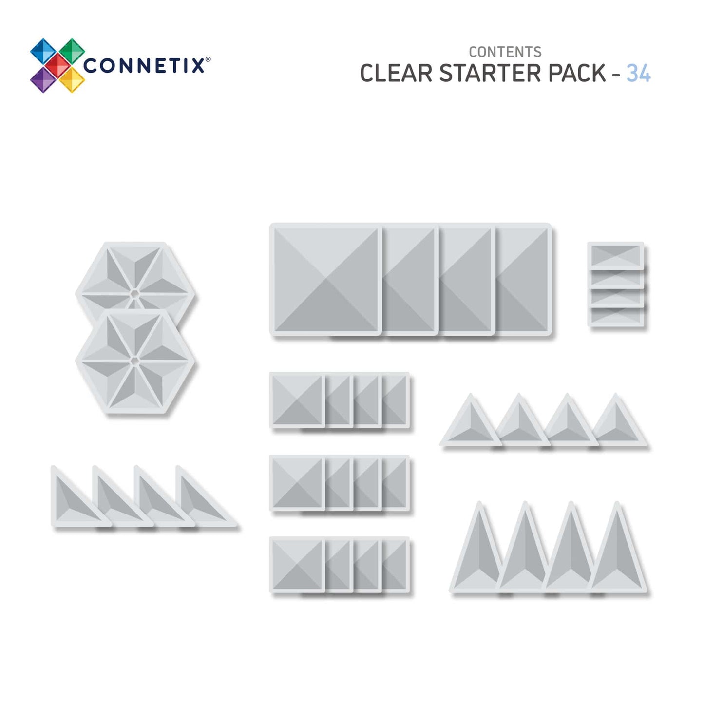 Connetix Clear Starter Pack 34pc