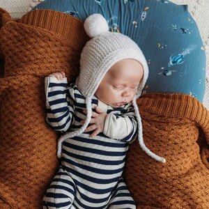 Snuggle Hunny Moonlight Stripe Organic Growsuit