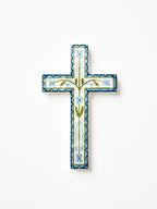 Jones & Co Samira Large Cross Blue Flower