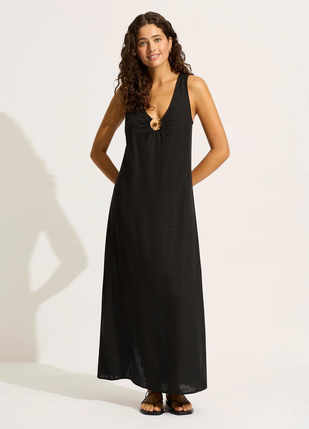Seafolly Palermo Keyhole Front Maxi Dress - Black
