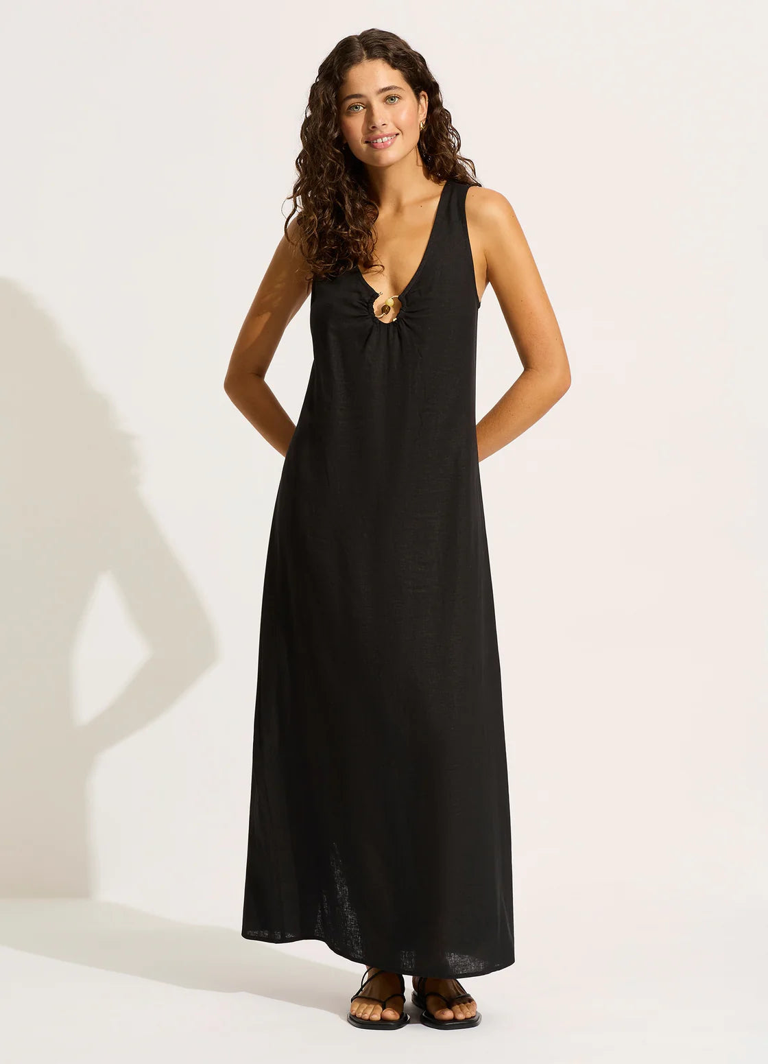 Seafolly Palermo Keyhole Front Maxi Dress - Black