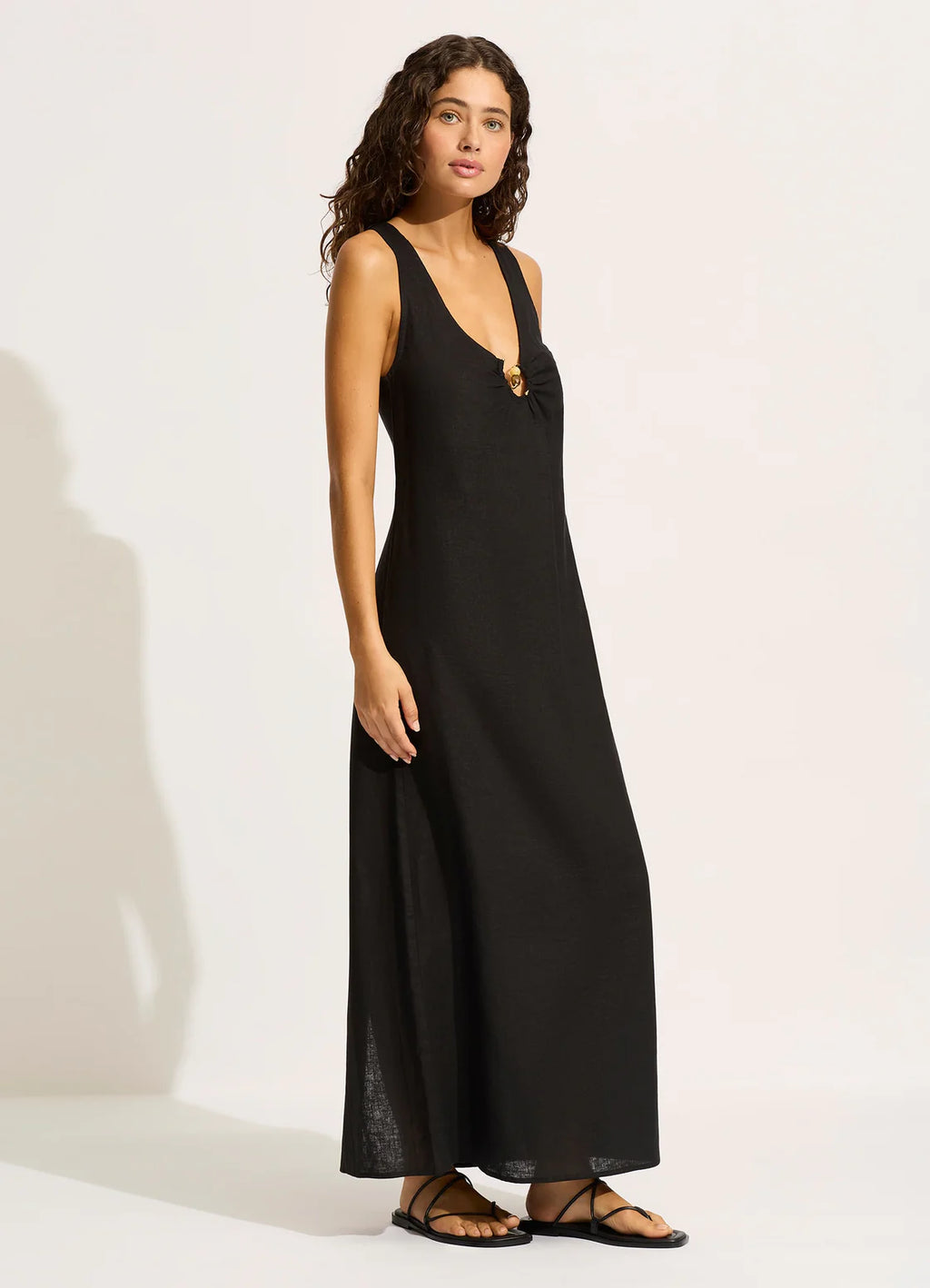 Seafolly Palermo Keyhole Front Maxi Dress - Black