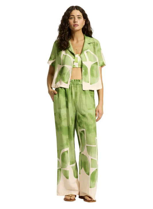 Seafolly Sunray Cropped Shirt - Sage