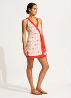 Seafolly Marbella Mini Wrap Dress - Flame