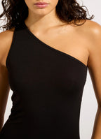 Seafolly Jersey One Shoulder Dress - Black