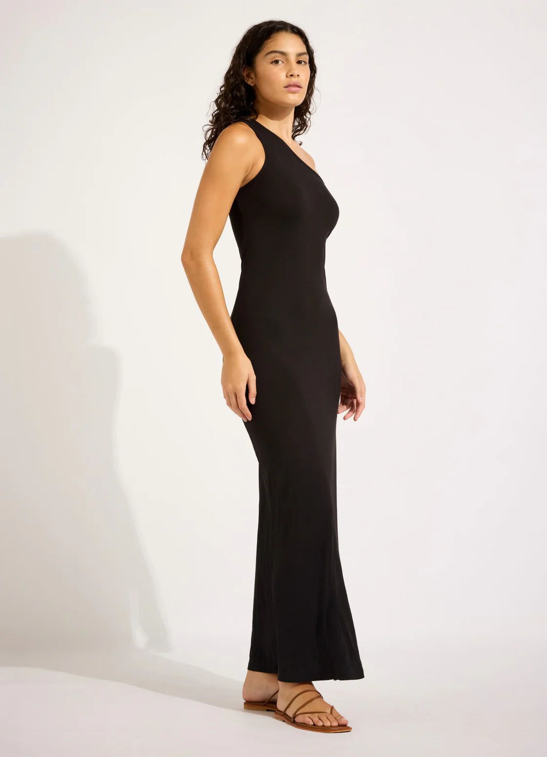 Seafolly Jersey One Shoulder Dress - Black