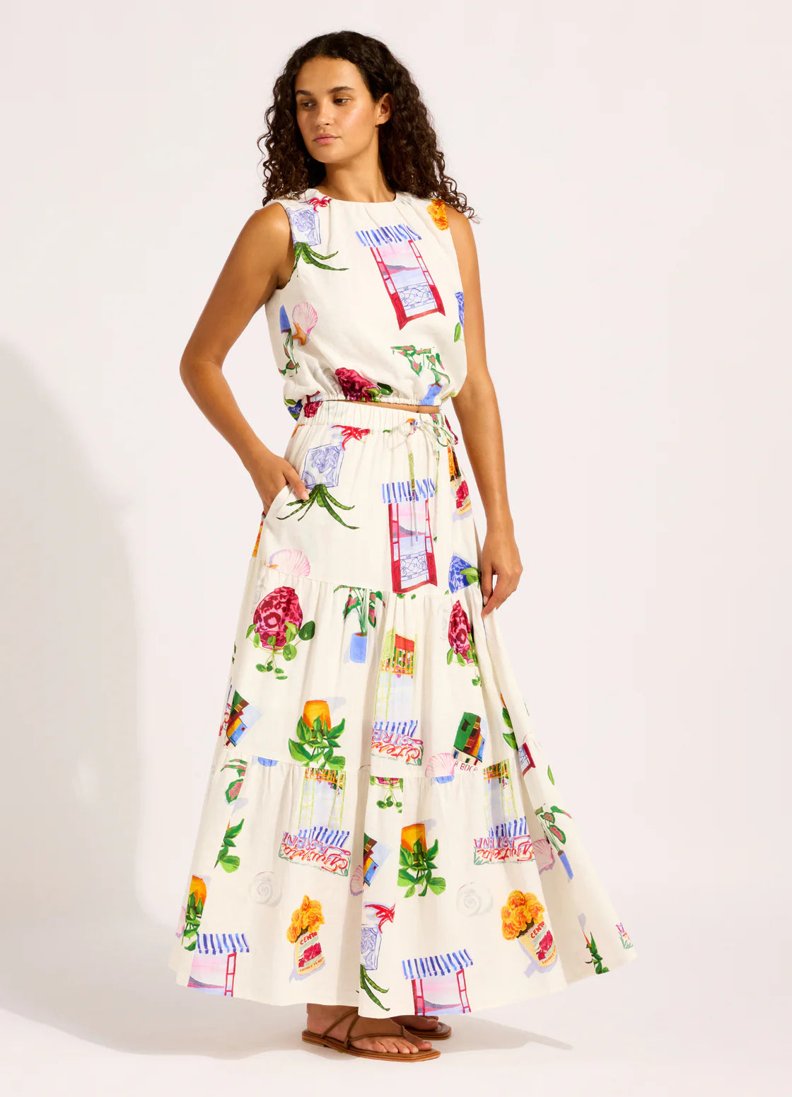 Seafolly La Boca Tiered Maxi Skirt