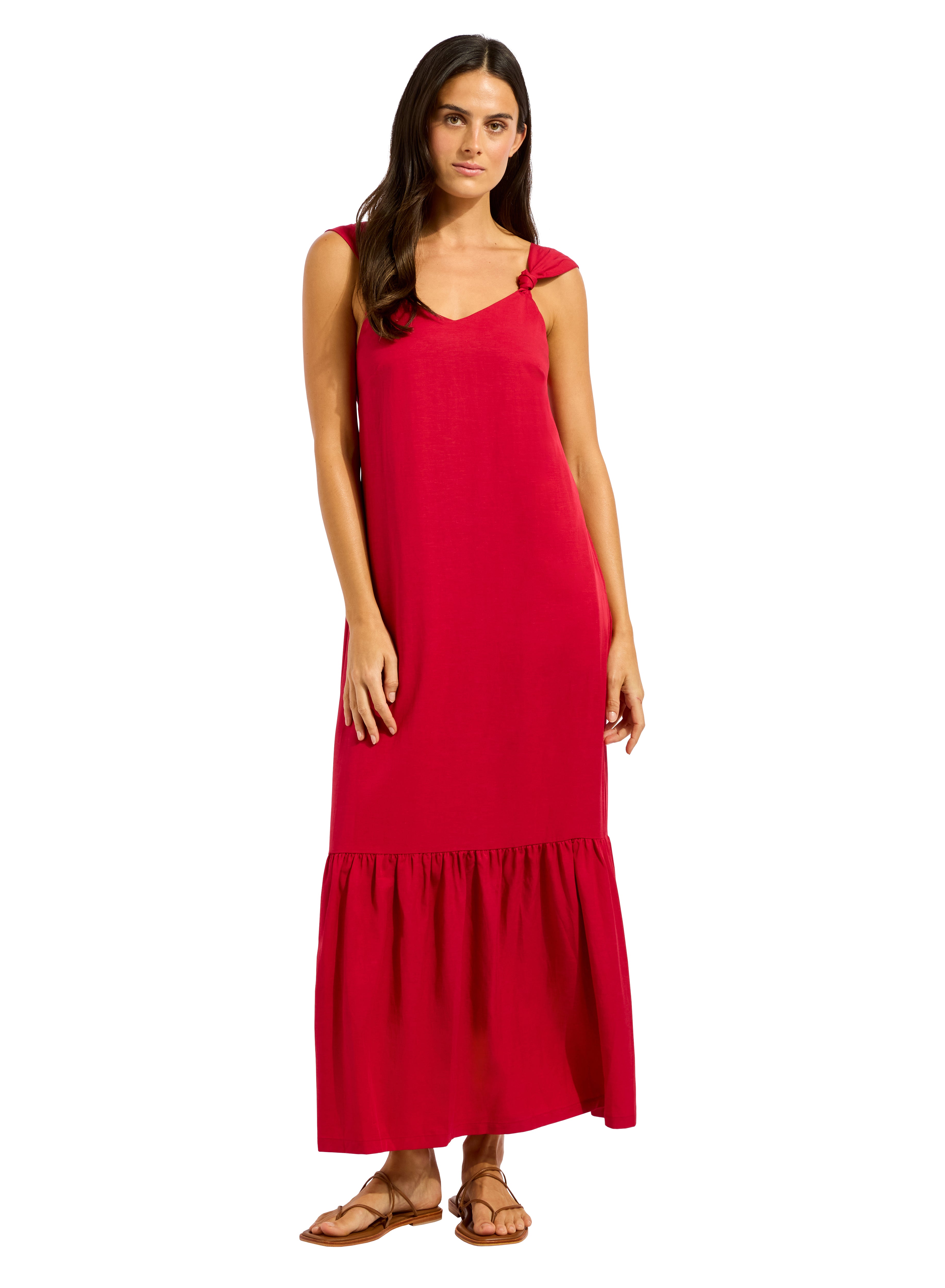SEAFOLLY - Tie Back Maxi Dress - Cosmo Red