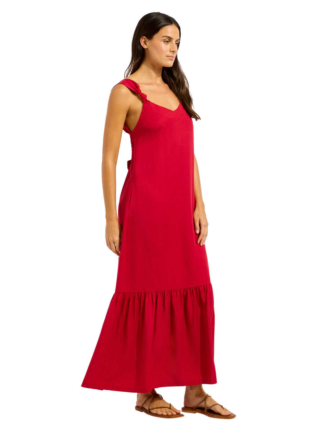 SEAFOLLY - Tie Back Maxi Dress - Cosmo Red