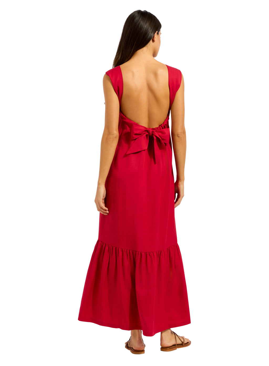 SEAFOLLY - Tie Back Maxi Dress - Cosmo Red