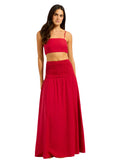 SEAFOLLY - Shirred Waist Midi Skirt - Cosmo Red