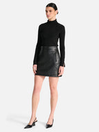 Ena Pelly Loretta Quilted Leather Mini Skirt