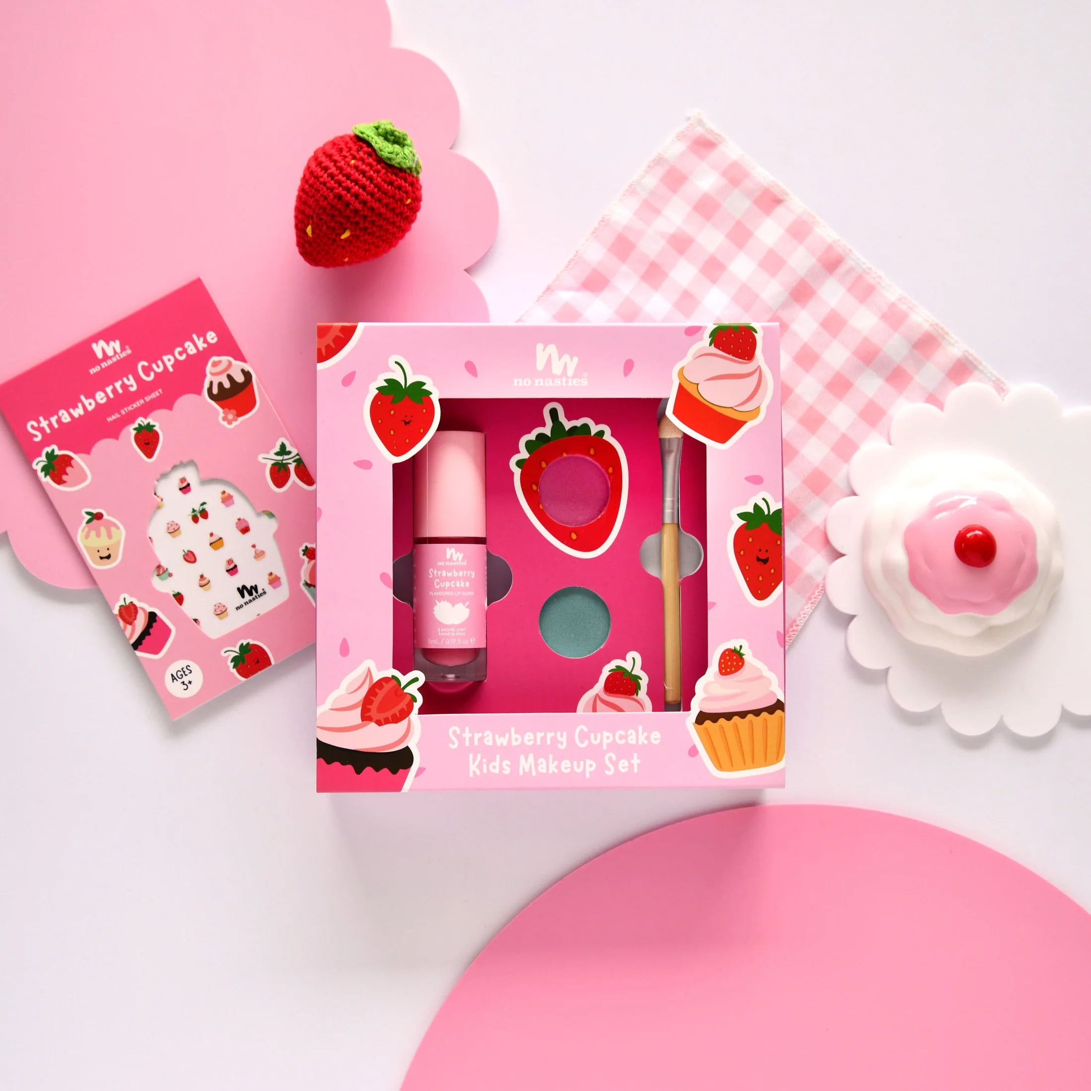 No Nasties Strawberry Cupcake Natural Makeup Gift Set