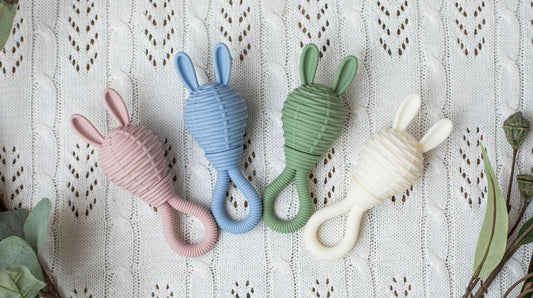 Emotion and Kids Bunny Silicone Teether and Rattle