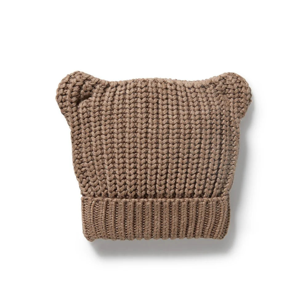 Wilson & Frenchy Coco Speckle Organic Knitted Bear Hat