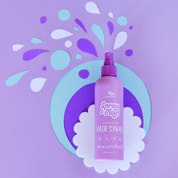 No Nasties Kids Plant Based Alcohol Free Hair Spray in Calming Lavender and Fresh Lime 200ml