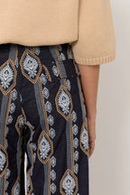 Adorne Avalon Lightweight Denim Embroidered Pant