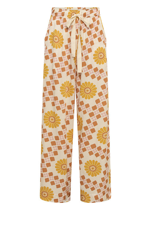 Bohemian Traders Spiral Drawstring Elastic Pant || Geo Swirl