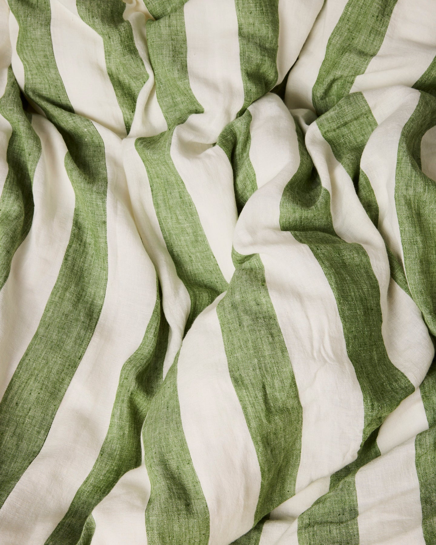 Kip & Co - Moss Stripe Linen Fitted Sheet