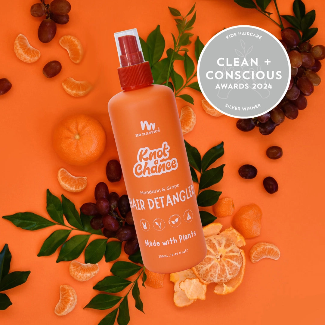 No Nasties Kids Hair Detangling Spray in Mandarin and Grape 250ml