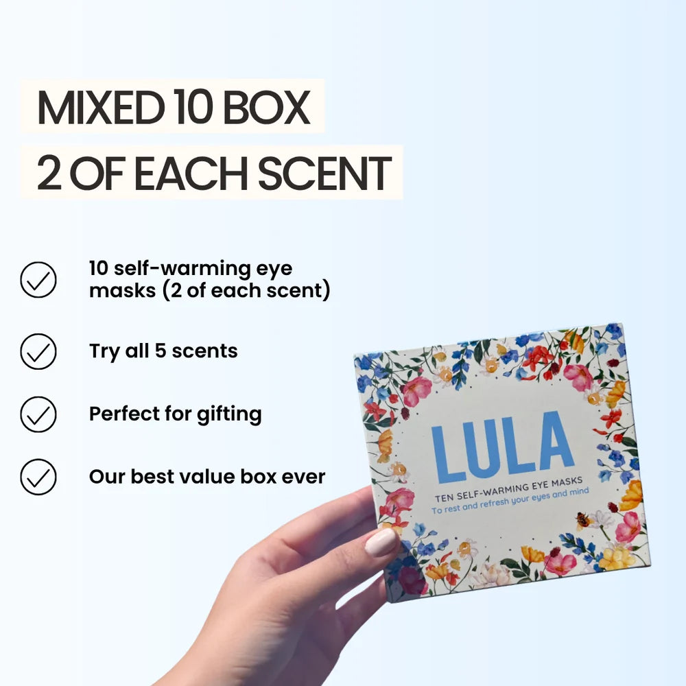 Lula Mixed Box of 10 Self Warming Eye Masks