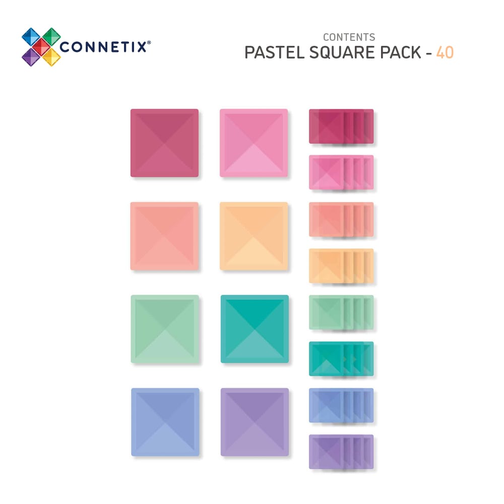 Connetix Pastel Square Pack 40pc