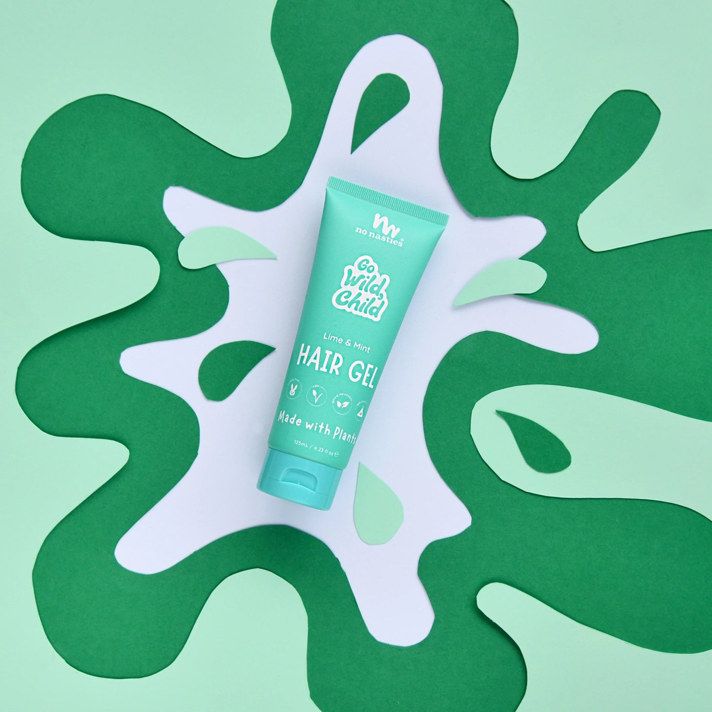 No Nasties Kids Plant Based Kids Hair Gel in Zesty Lime and Fresh Mint 125ml