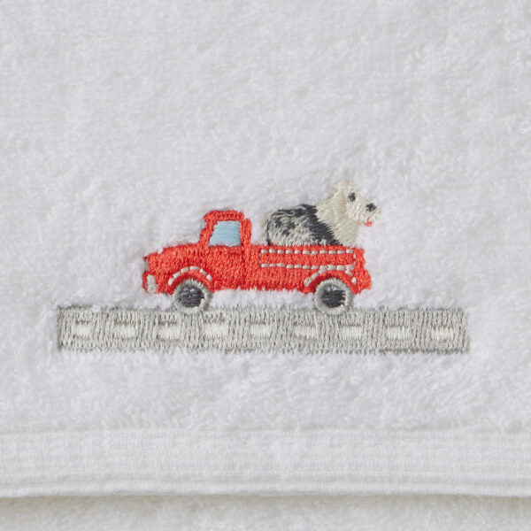 Jiggle & Giggle Trucking Along Bath Towel & Face Washer in Organza Bag