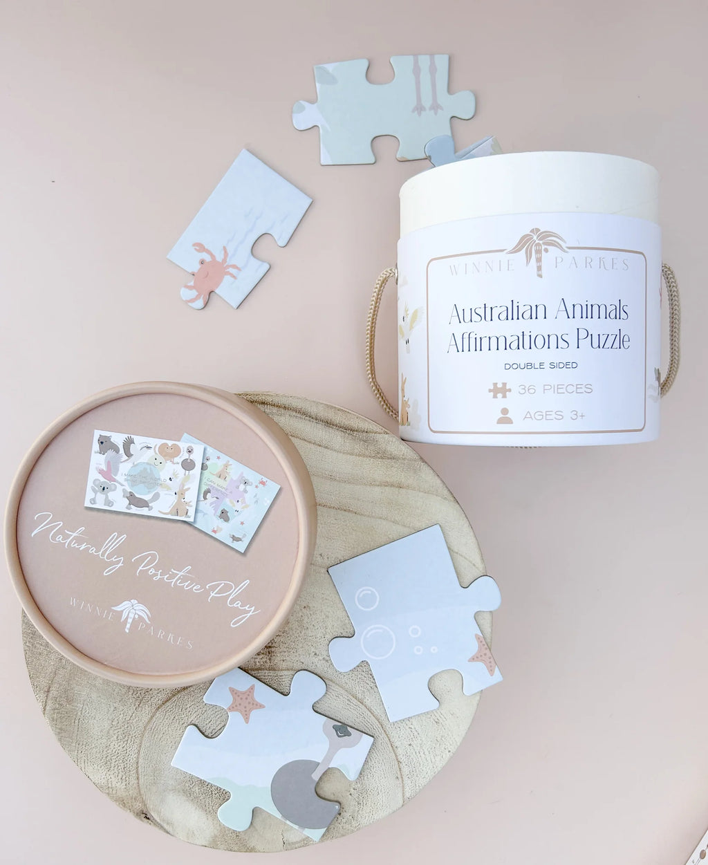 Winnie Parkes Animals Affirmations Puzzle - Double Sided