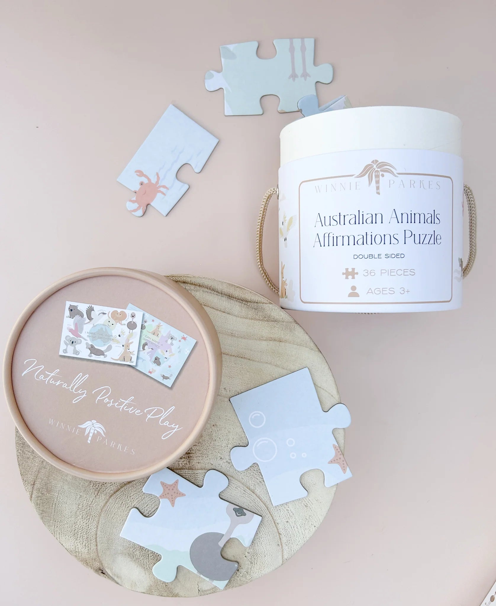 Winnie Parkes Animals Affirmations Puzzle - Double Sided