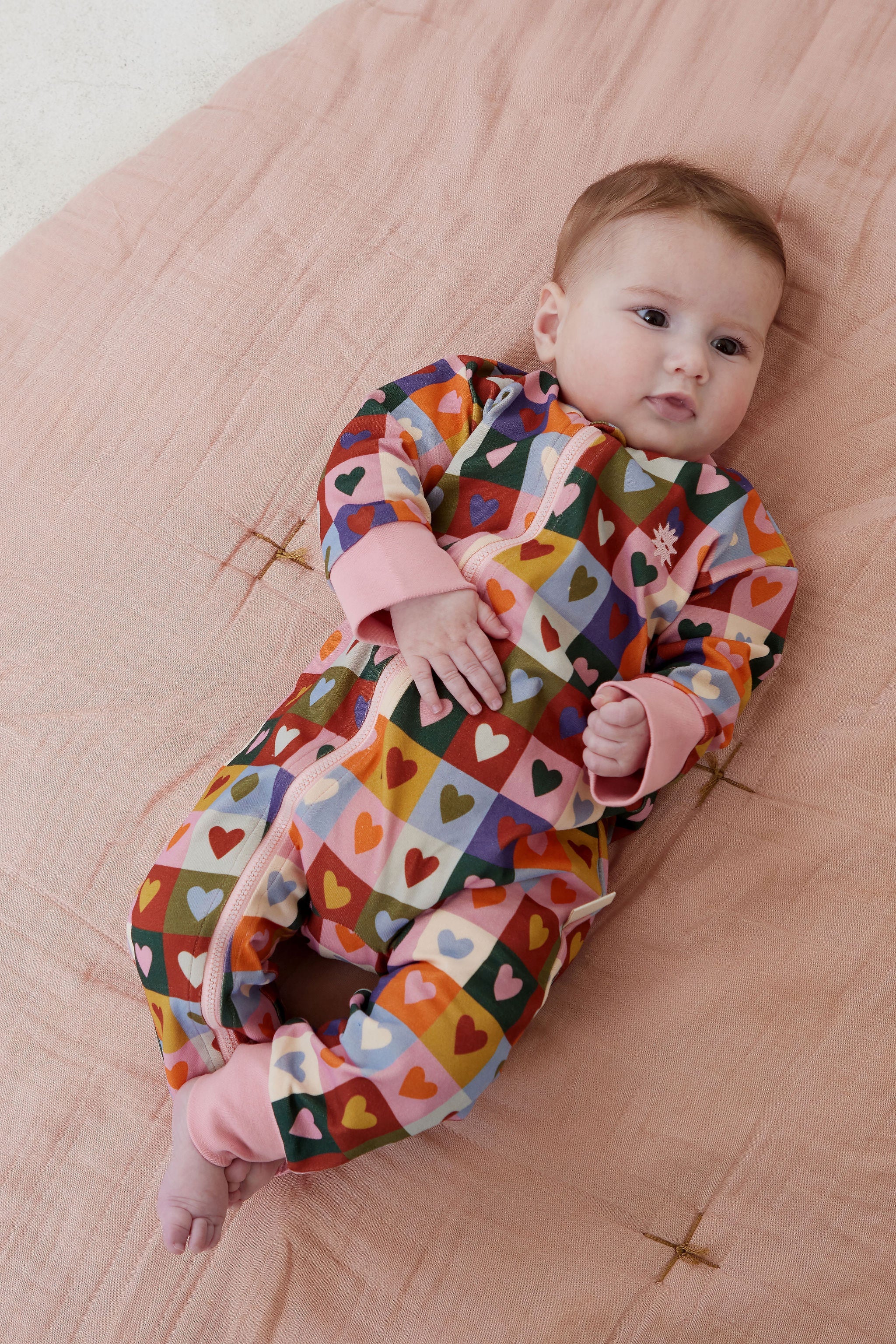 Kapow kids Heart Checkerboard Onesie