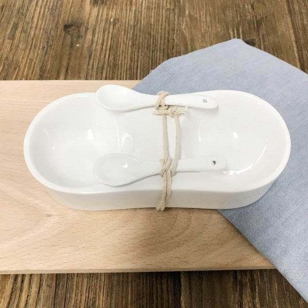 Mediterranean Markets Twin Bowl With Spoons