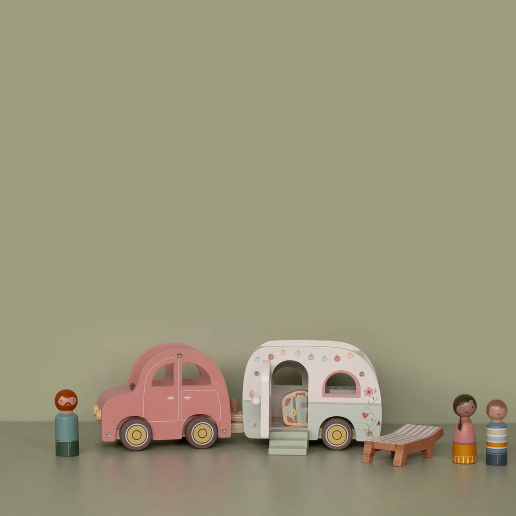Little Dutch Australia Little Dutch Wooden Toy Car with Caravan