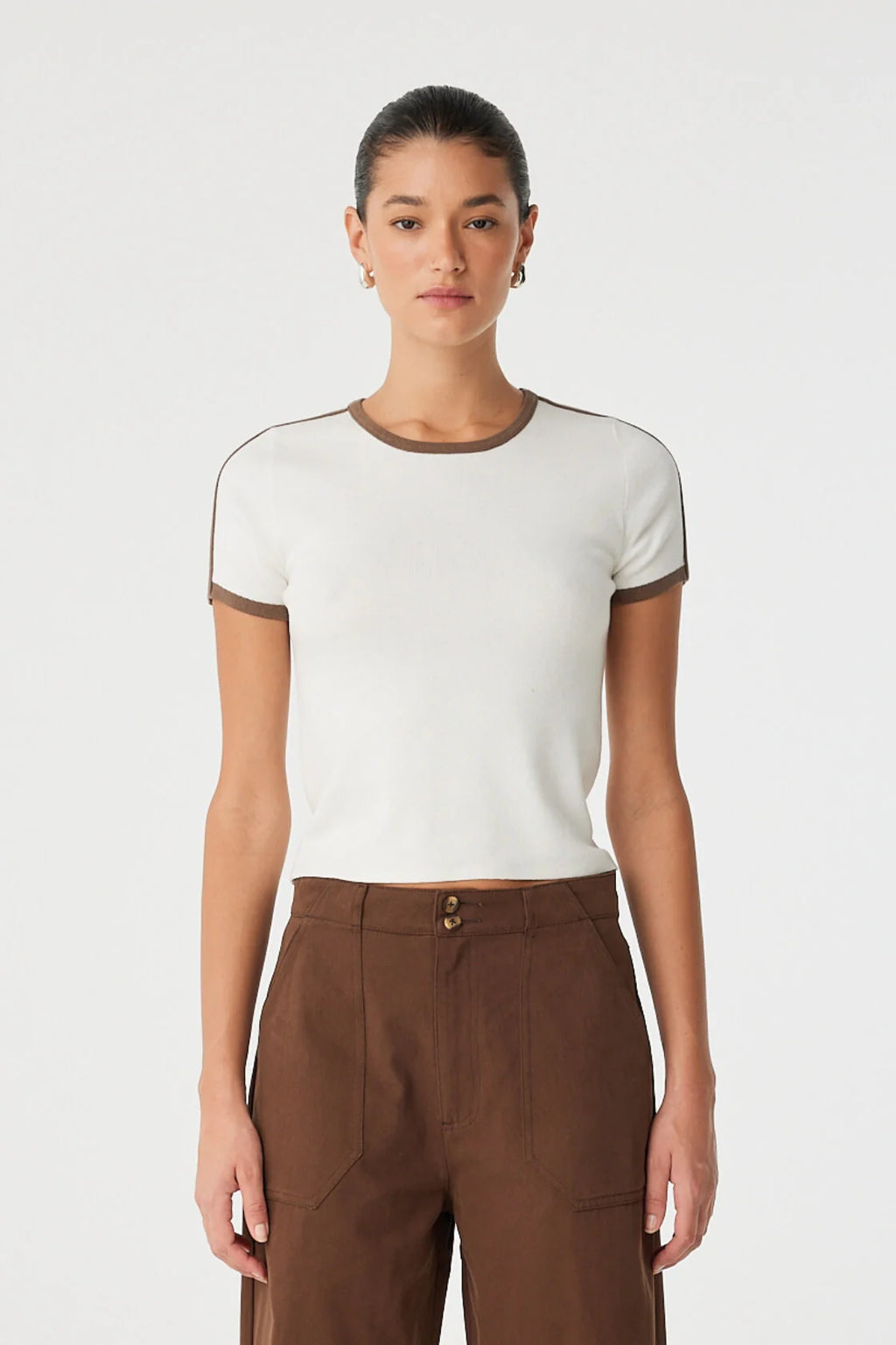 ARCAA Mischa Tee - Cream & Cacao