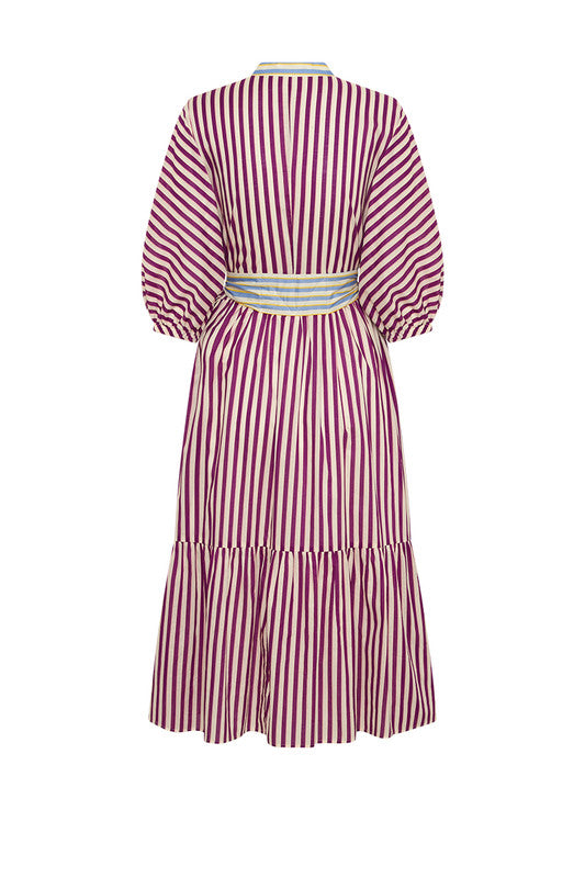 Bohemian Traders Dolman Dress || Grape Stripe