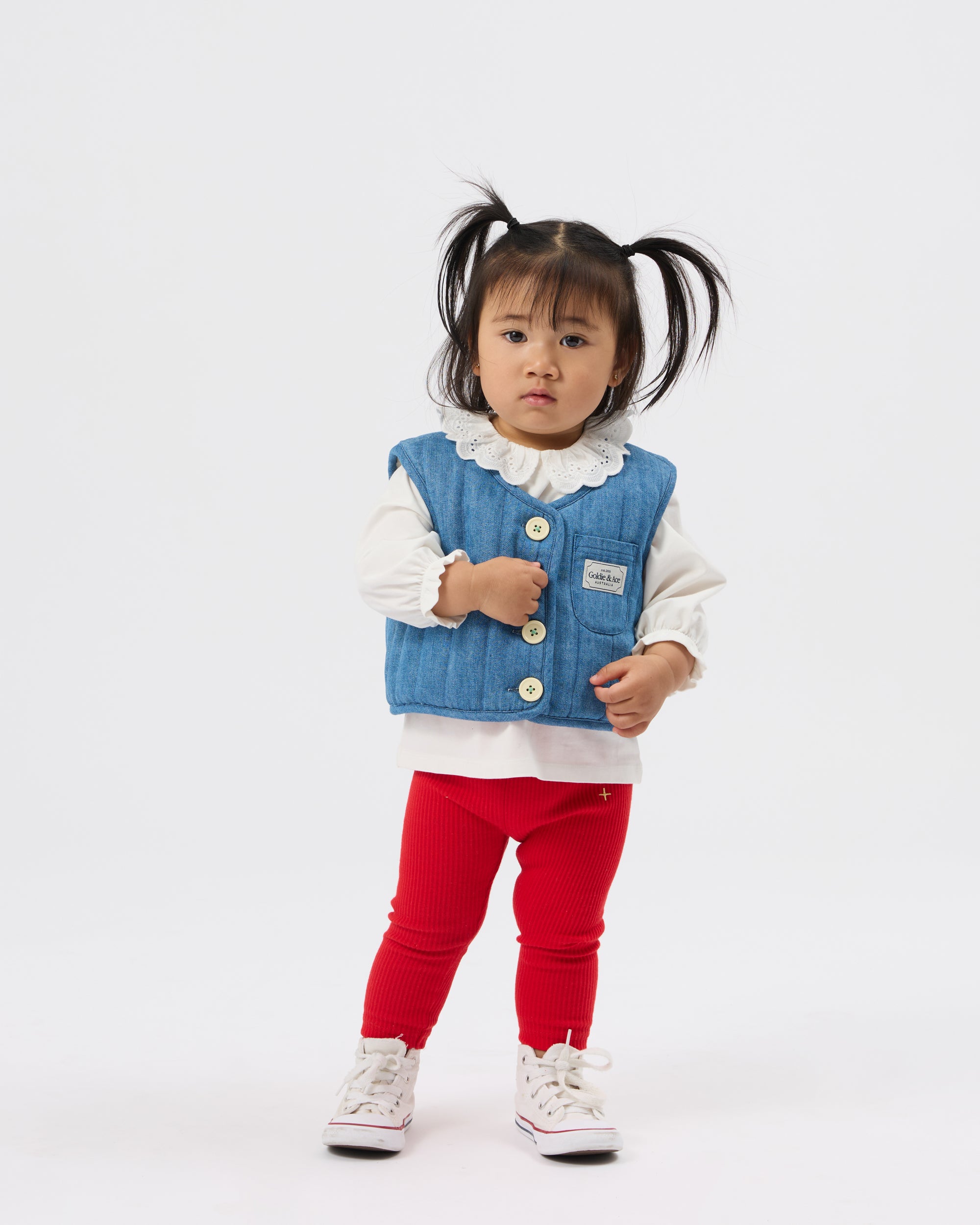 Goldie + Ace Laura Puff Sleeve Collar Long Sleeve Top