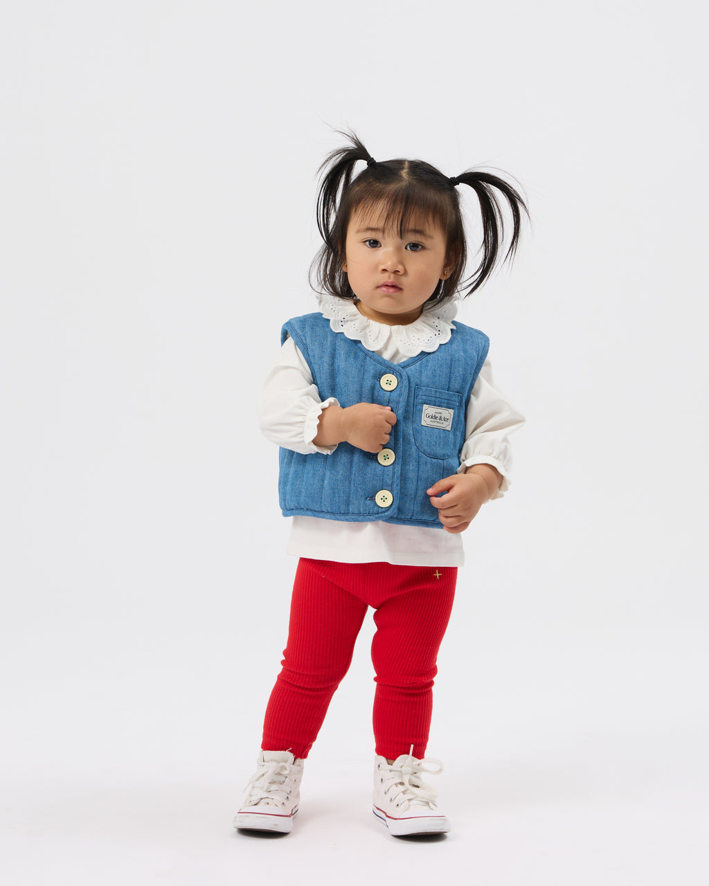 Goldie + Ace Bowie Rib Legging Red