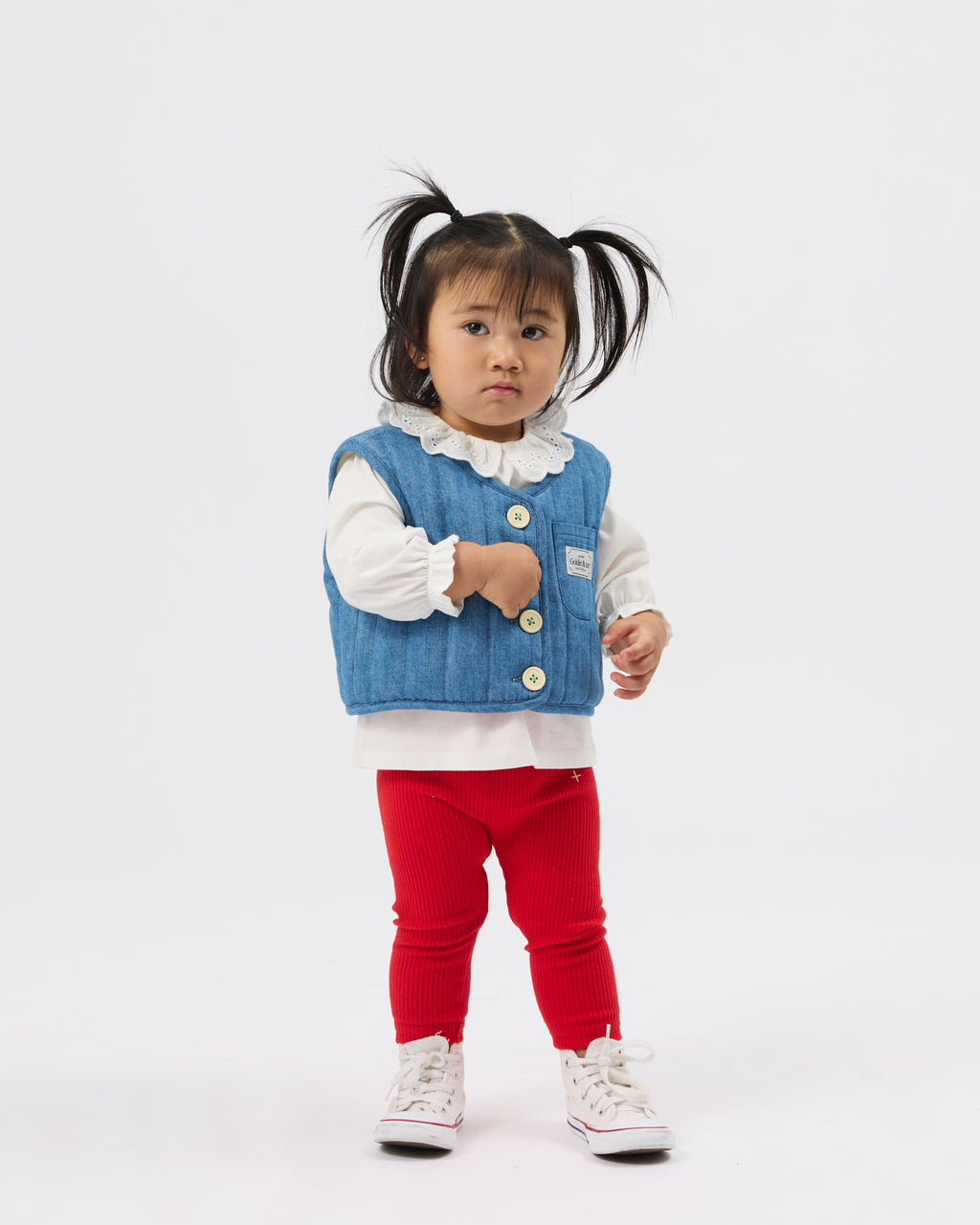 Goldie + Ace Laura Puff Sleeve Collar Long Sleeve Top