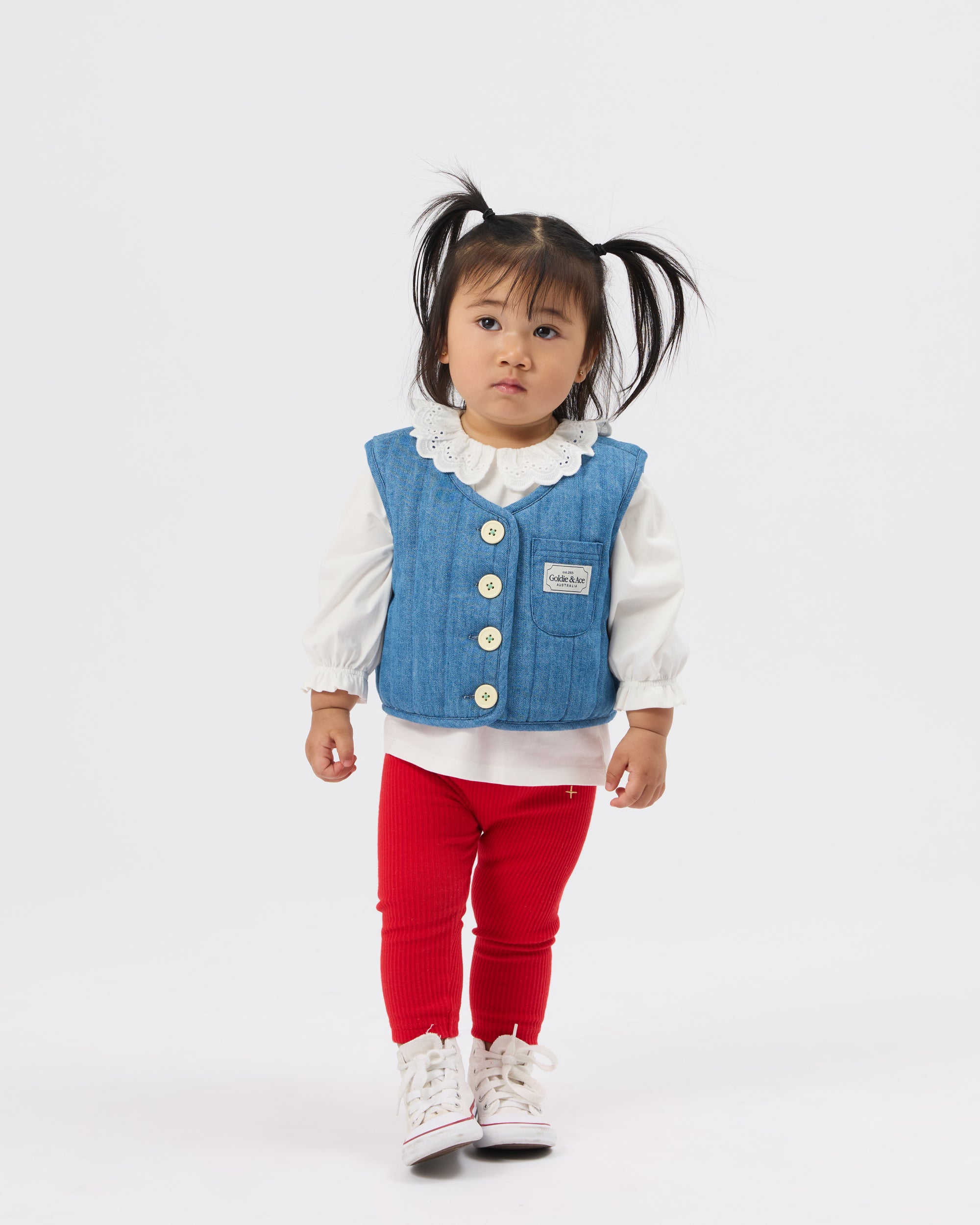 Goldie + Ace Laura Puff Sleeve Collar Long Sleeve Top