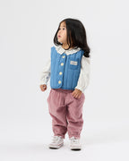 Goldie + Ace Laura Puff Sleeve Collar Long Sleeve Top
