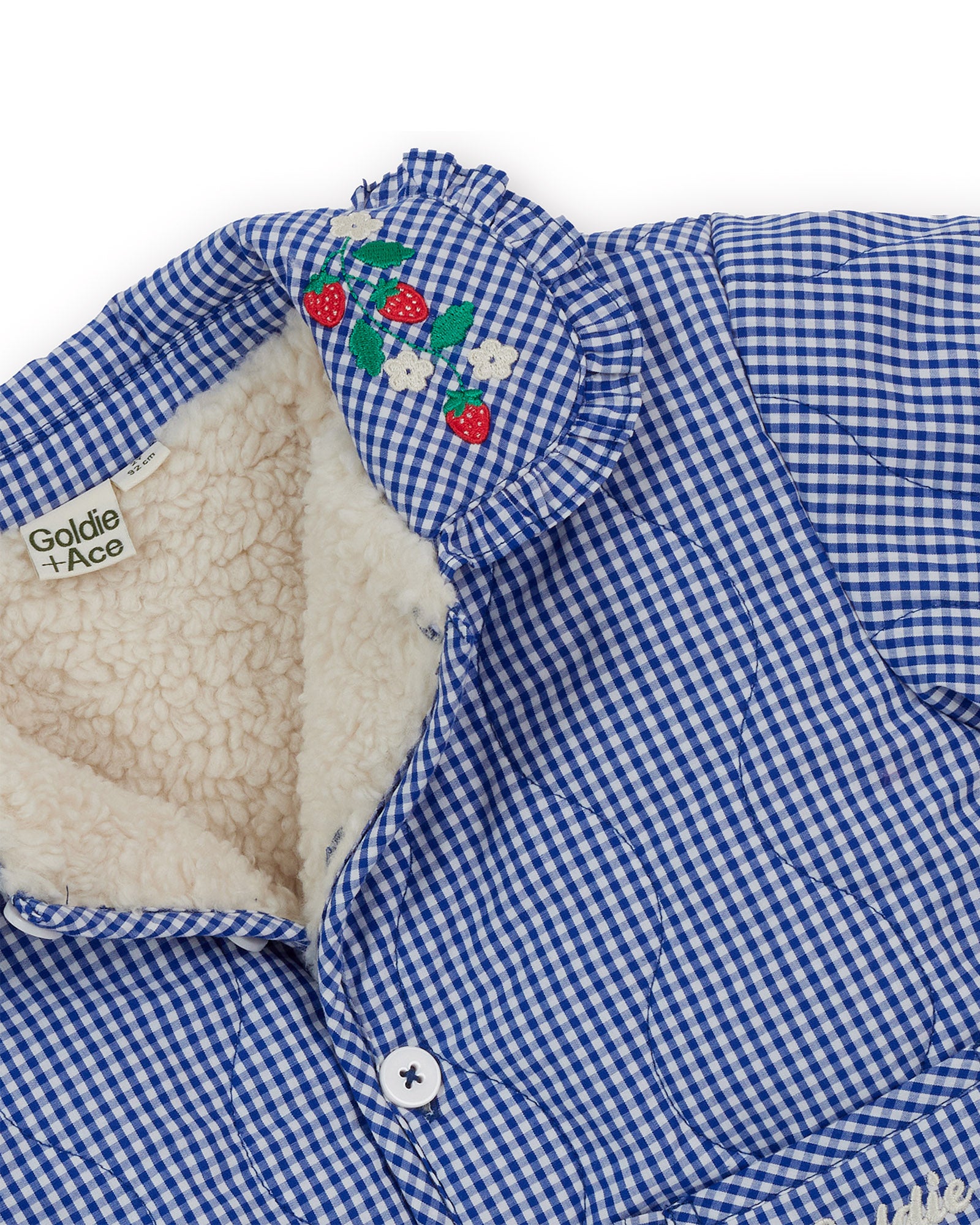 Goldie + Ace Wild Strawberry Gingham Padded Jacket