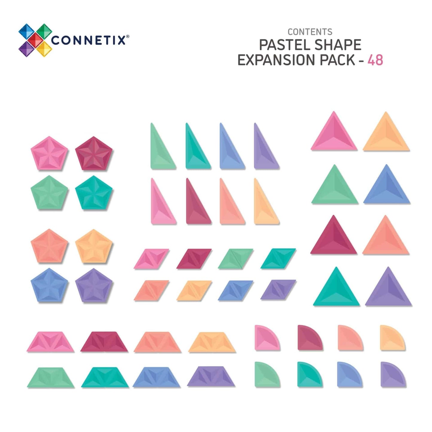 Connetix Pastel Shape Expansion Pack 48pc