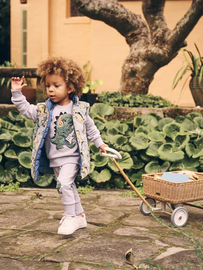 Huxbaby Dino Band Reversible Fleece vest