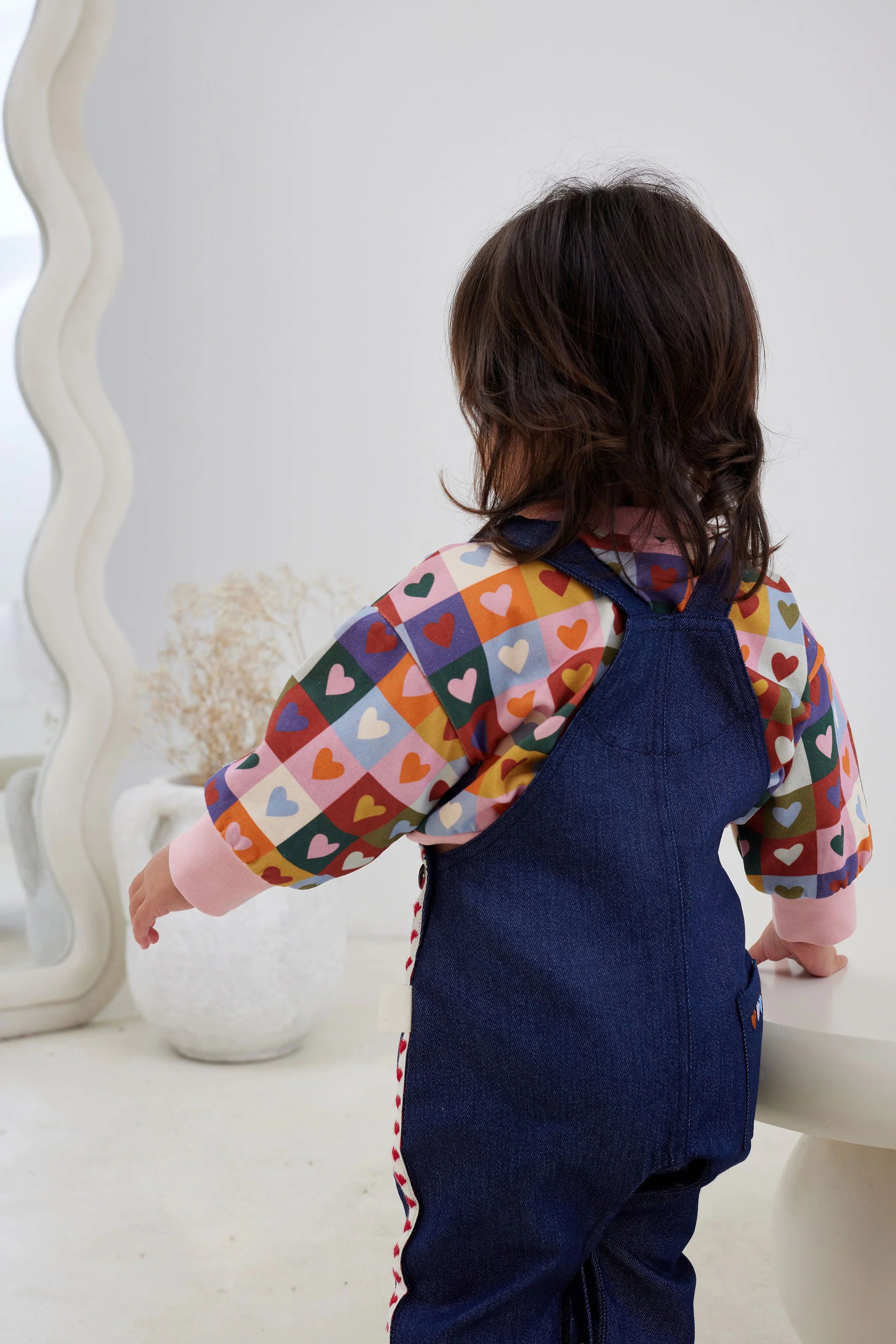 Kapow Kids Heart Checkerboard Sweater