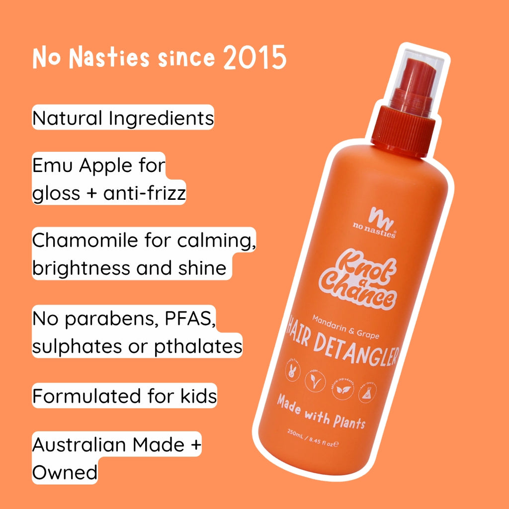 No Nasties Kids Hair Detangling Spray in Mandarin and Grape 250ml