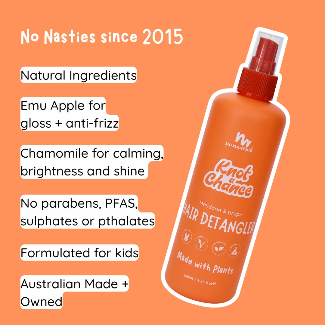No Nasties Kids Hair Detangling Spray in Mandarin and Grape 250ml