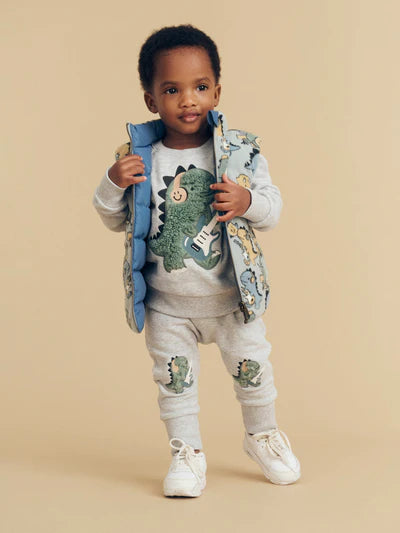 Huxbaby Dino Band Reversible Fleece vest