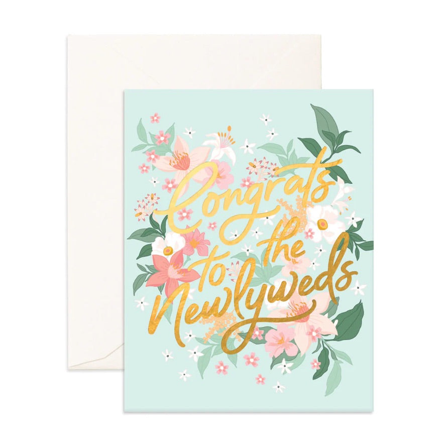 Fox & Fallow Greeting Card - Congrats Newlyweds Bohemia