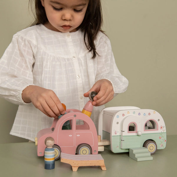 Little Dutch Australia Little Dutch Wooden Toy Car with Caravan